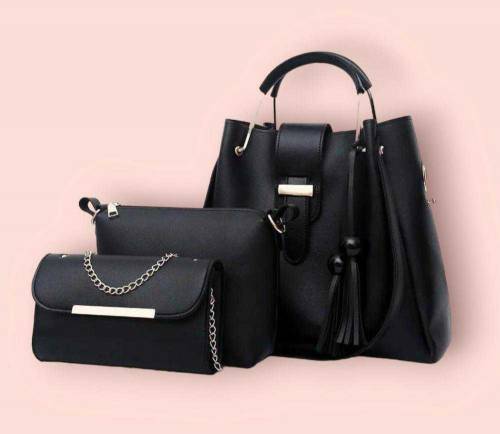 3 PIECE LEATHER BAG SET FOR WOMEN 